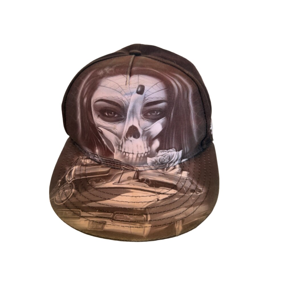 Dyse One Brown OSFM Hat 100% Polyester Graphic Print